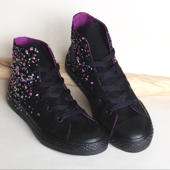 black confetti converse